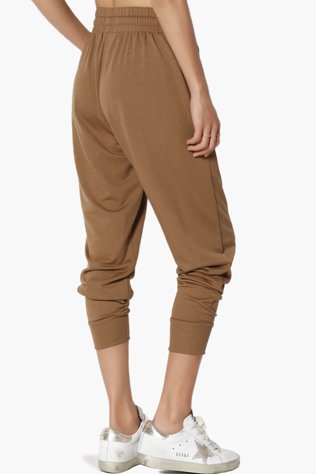 Load image into Gallery viewer, Lanette Drawstring Jersey Jogger Pants DEEP CAMEL_4
