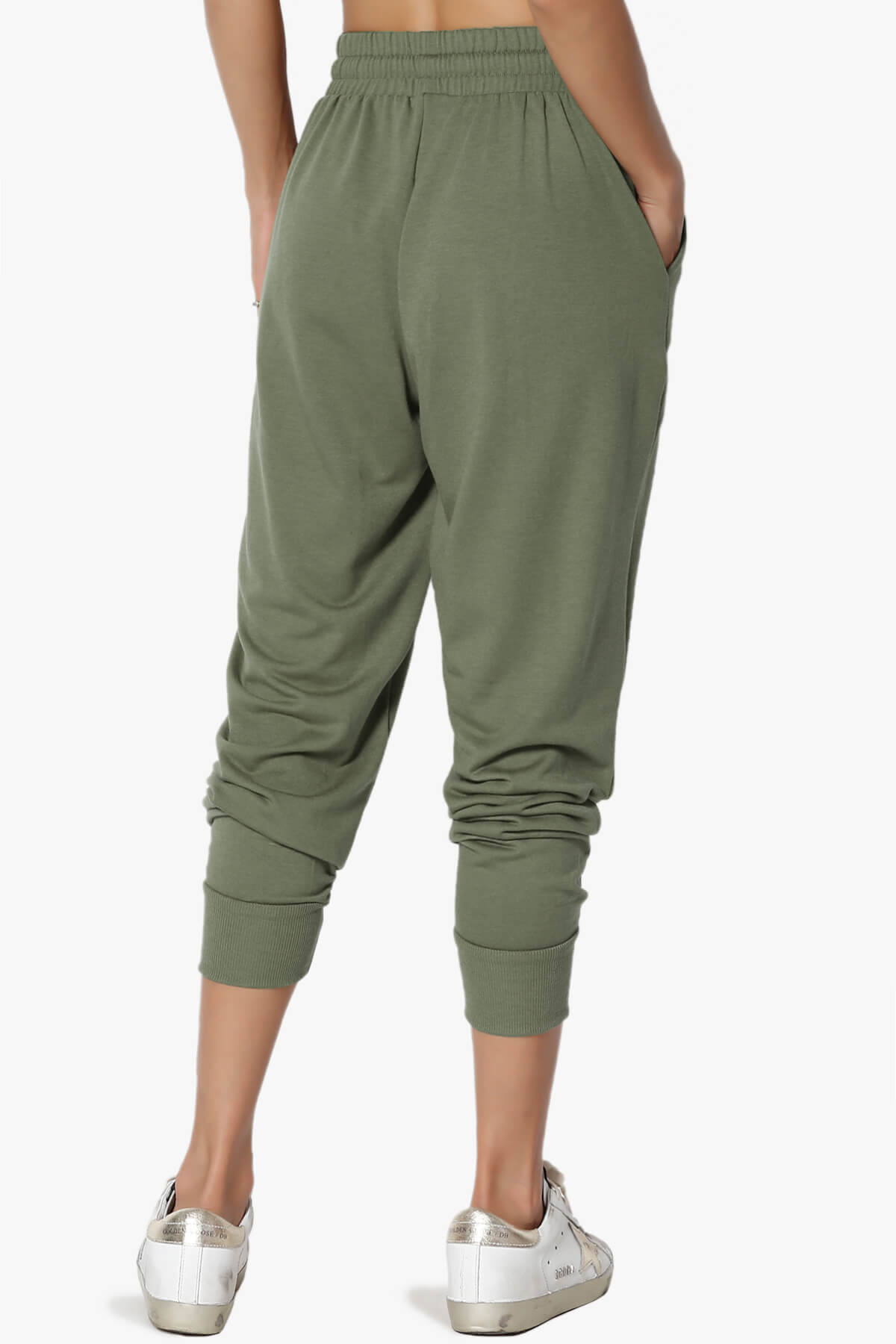 Load image into Gallery viewer, Lanette Drawstring Jersey Jogger Pants DUSTY OLIVE_2
