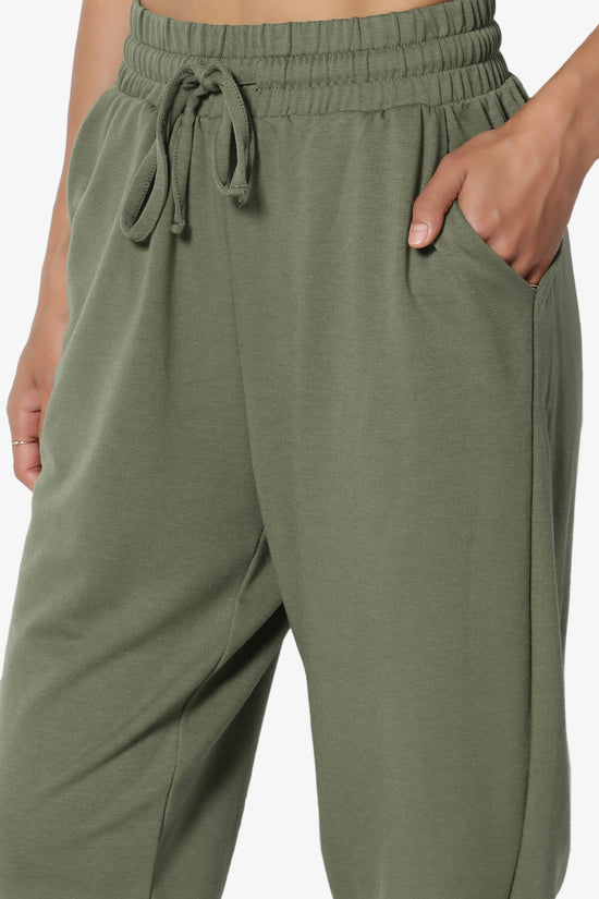 Load image into Gallery viewer, Lanette Drawstring Jersey Jogger Pants DUSTY OLIVE_5
