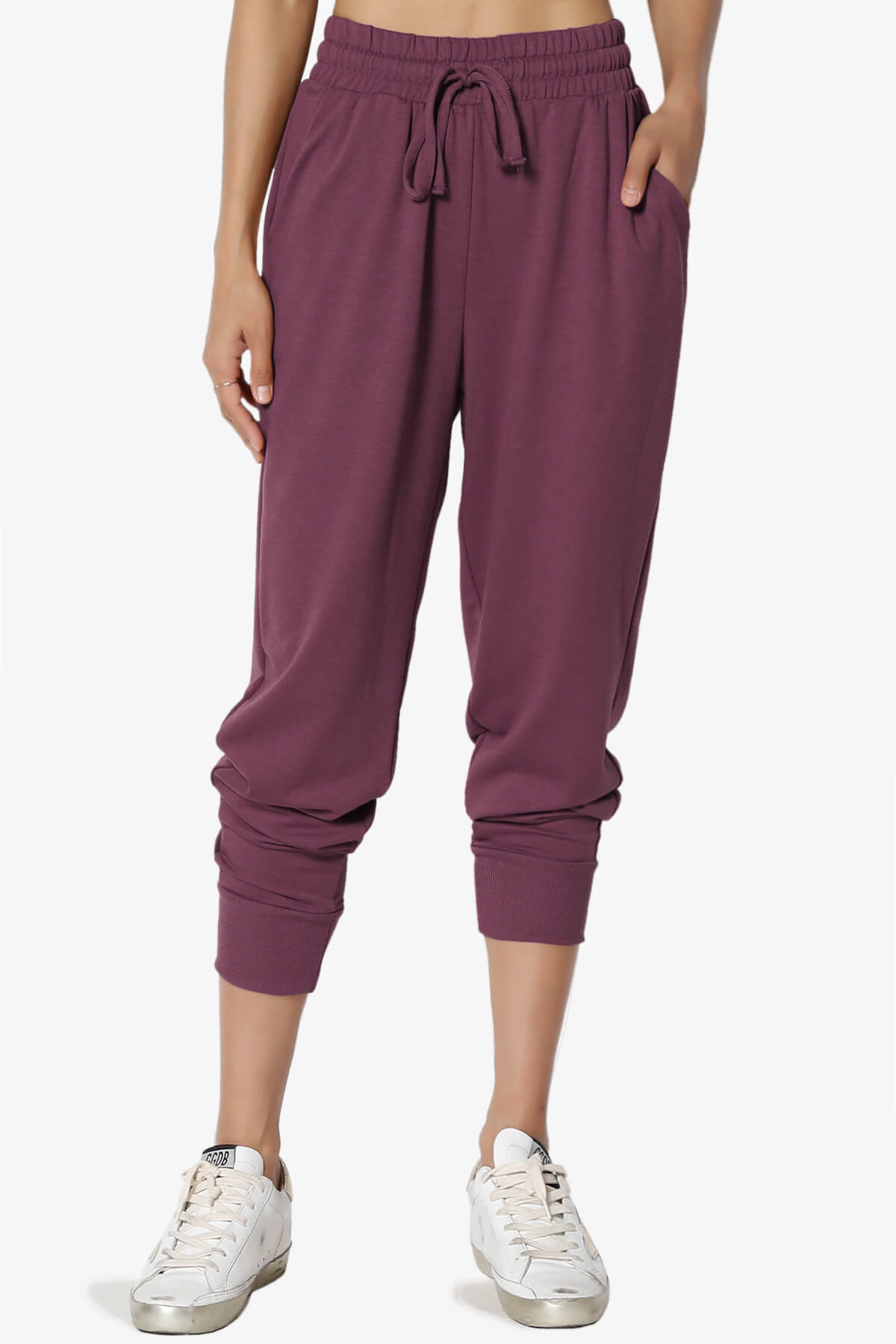 Load image into Gallery viewer, Lanette Drawstring Jersey Jogger Pants DUSTY PLUM_1
