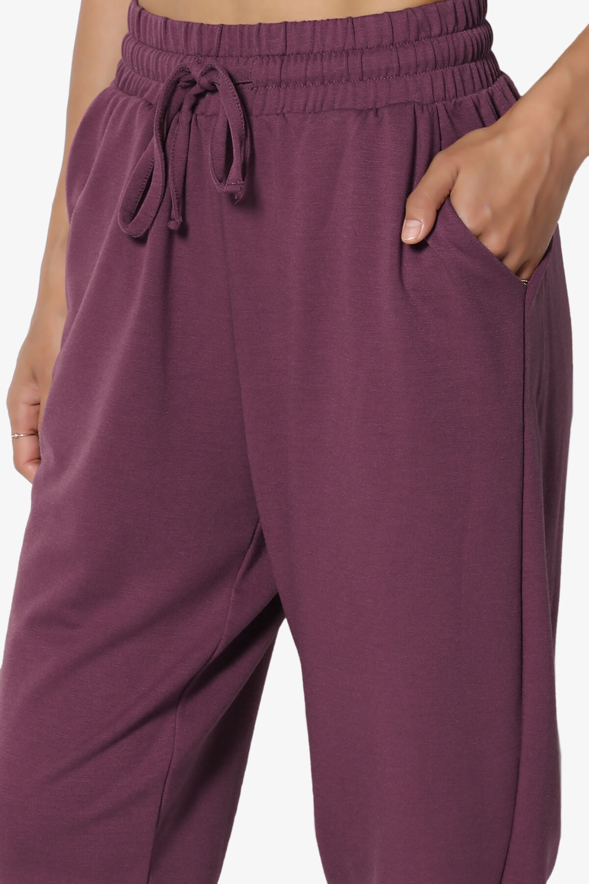 Load image into Gallery viewer, Lanette Drawstring Jersey Jogger Pants DUSTY PLUM_5
