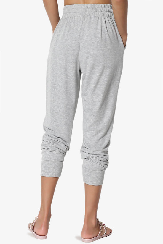 Load image into Gallery viewer, Lanette Drawstring Jersey Jogger Pants HEATHER GREY_2
