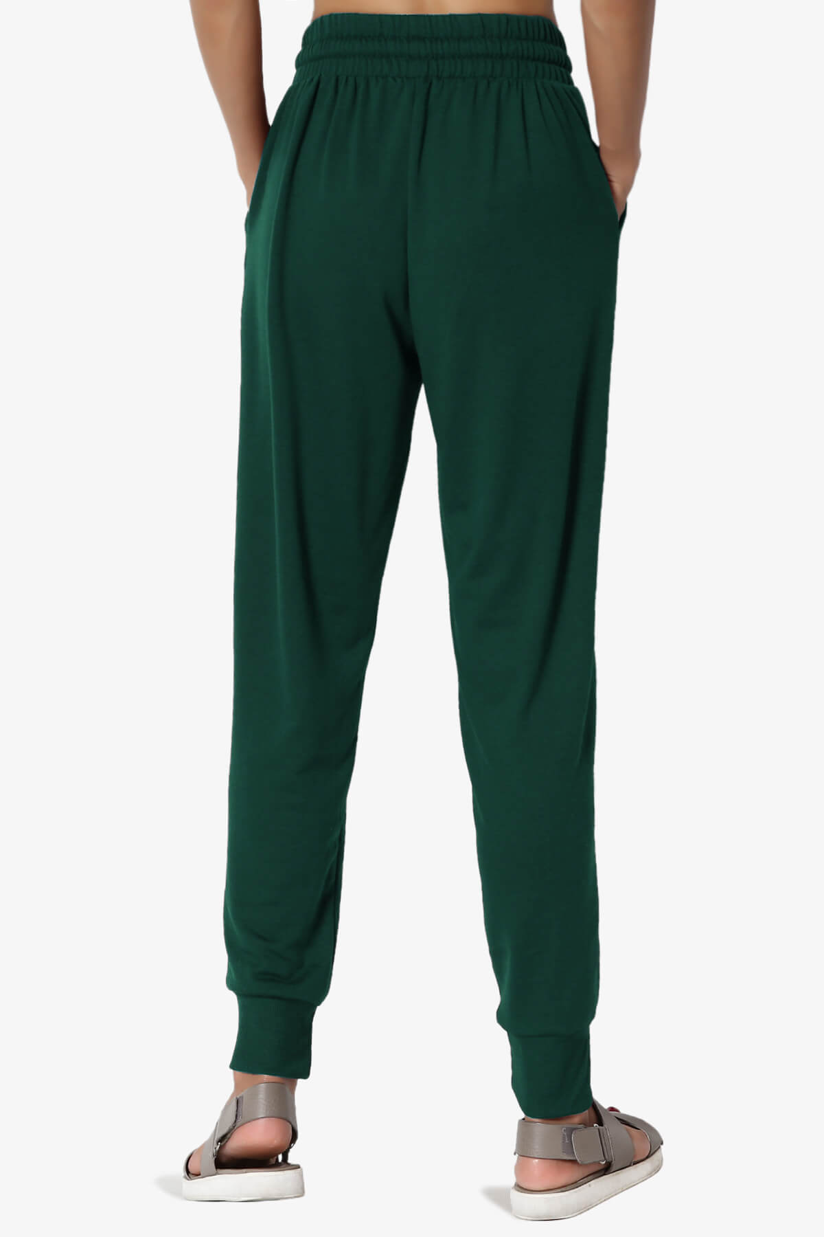 Load image into Gallery viewer, Lanette Drawstring Jersey Jogger Pants HUNTER GREEN_2
