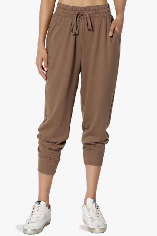 Load image into Gallery viewer, Lanette Drawstring Jersey Jogger Pants MOCHA_1
