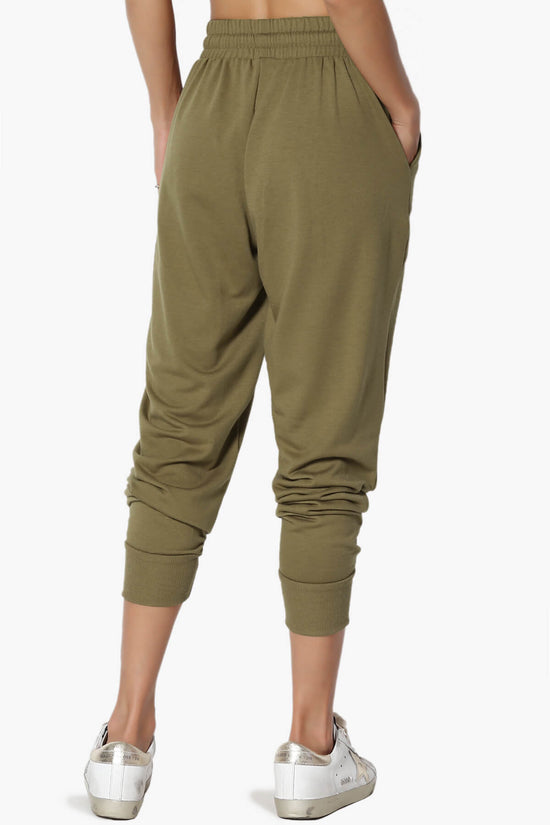 Load image into Gallery viewer, Lanette Drawstring Jersey Jogger Pants OLIVE KHAKI_2
