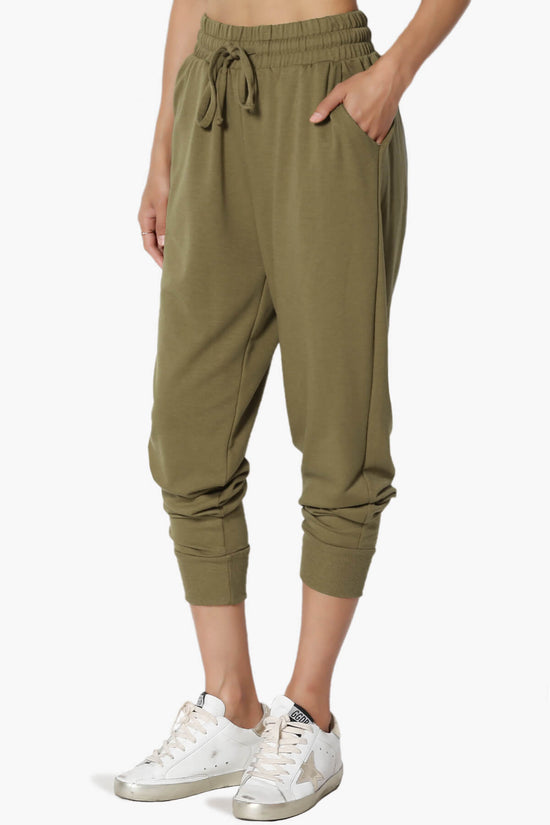 Load image into Gallery viewer, Lanette Drawstring Jersey Jogger Pants OLIVE KHAKI_3
