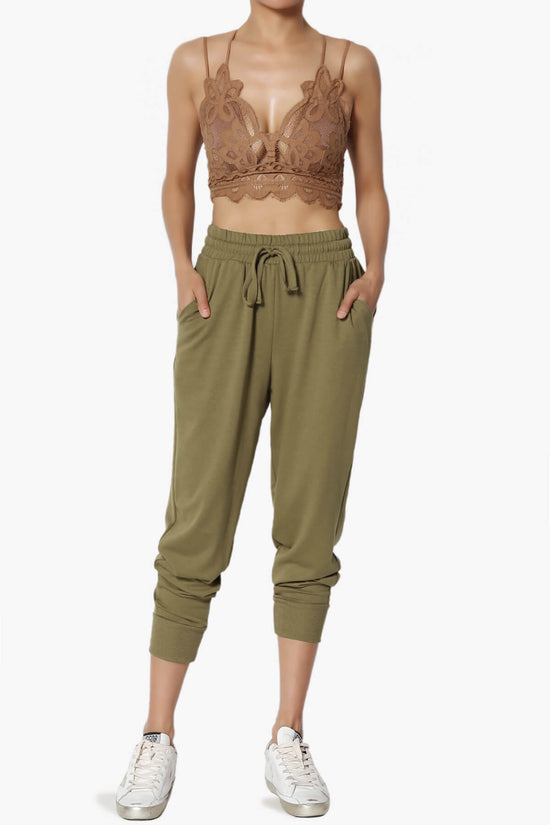 Load image into Gallery viewer, Lanette Drawstring Jersey Jogger Pants OLIVE KHAKI_6
