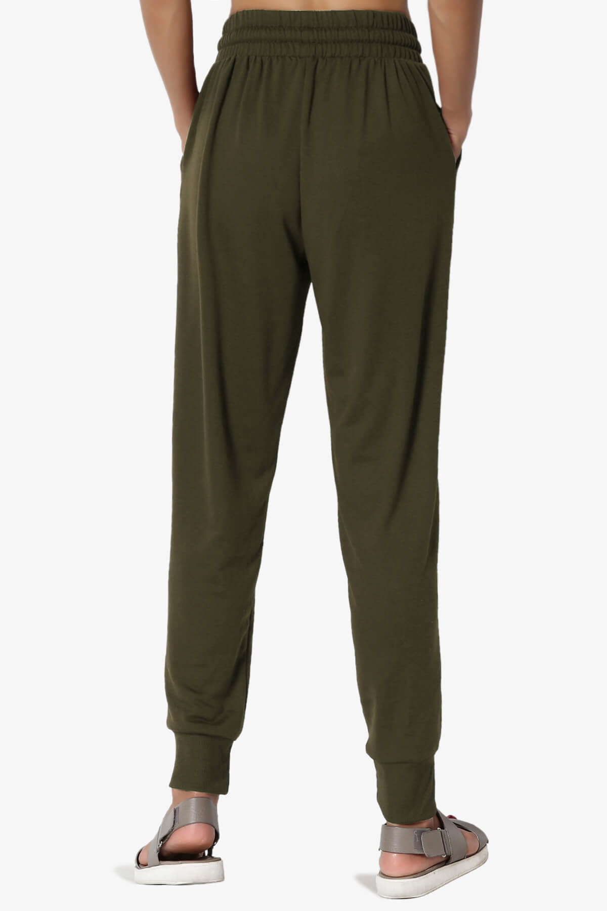 Load image into Gallery viewer, Lanette Drawstring Jersey Jogger Pants OLIVE_2
