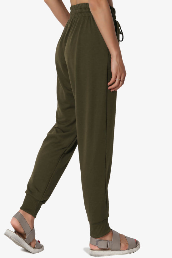 Load image into Gallery viewer, Lanette Drawstring Jersey Jogger Pants OLIVE_4
