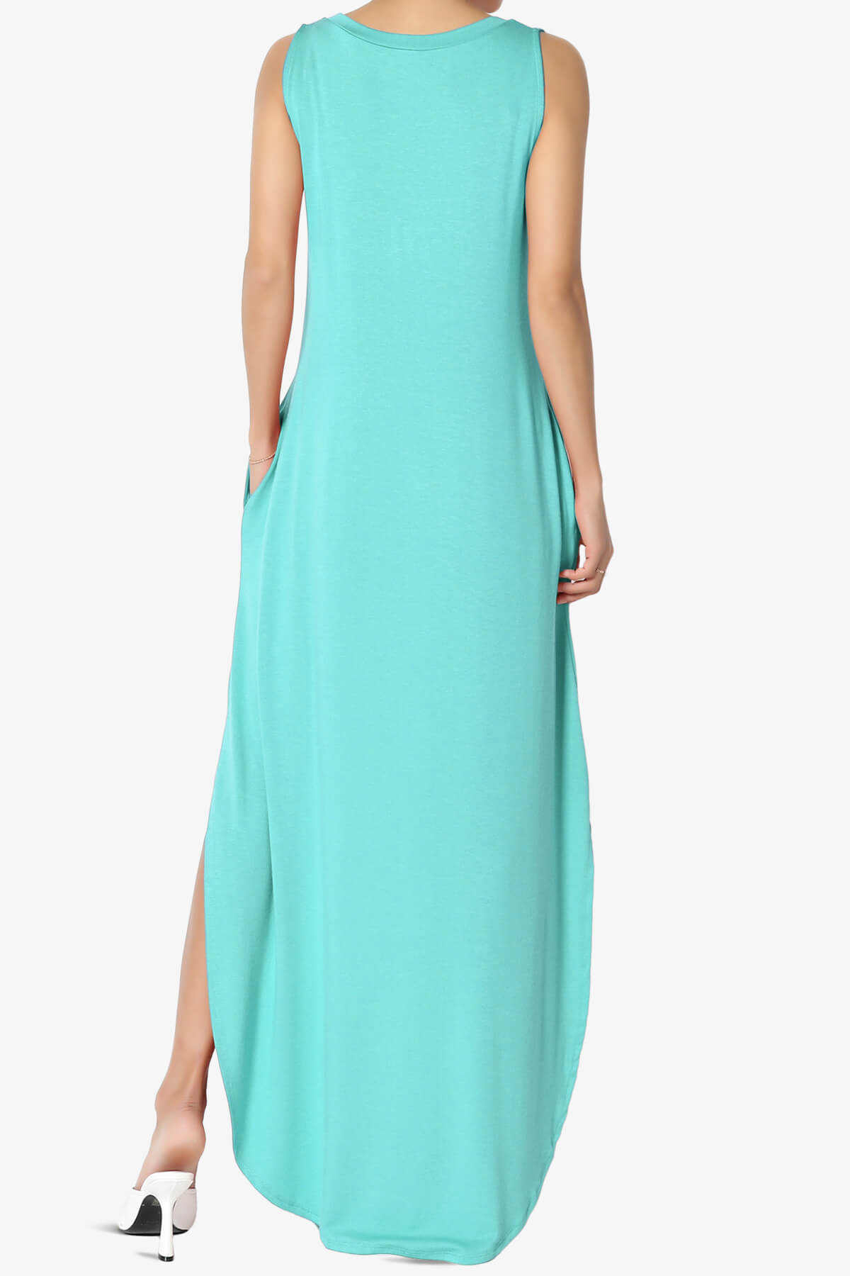 Lanie Sleeveless Split Hem Maxi Dress ASH MINT_2