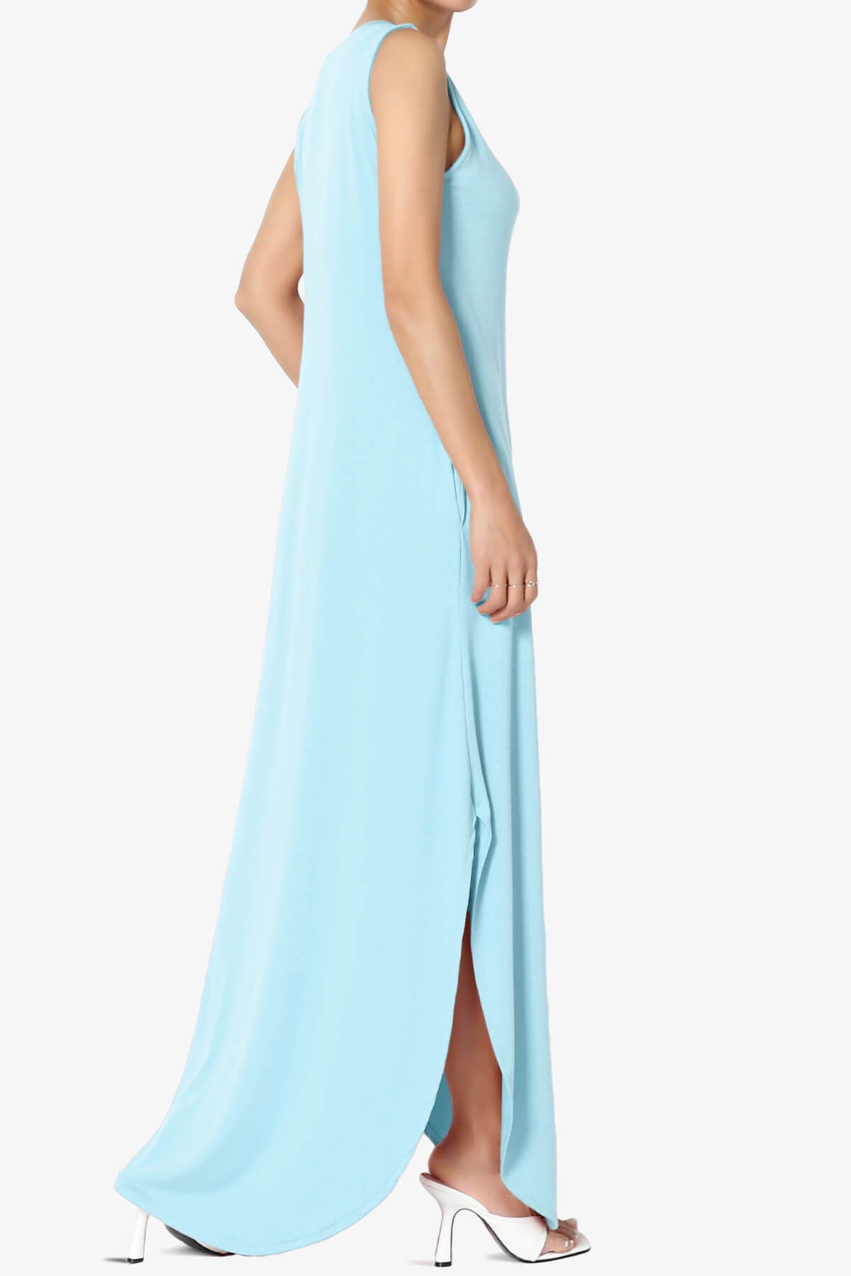 Lanie Sleeveless Split Hem Maxi Dress BABY BLUE_4