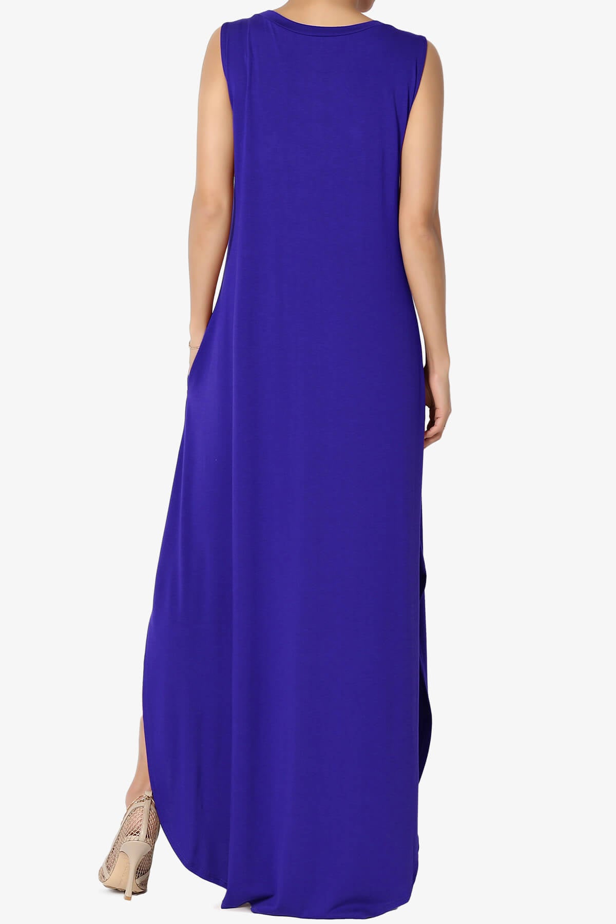 Load image into Gallery viewer, Lanie Sleeveless Split Hem Maxi Dress BRIGHT BLUE_2
