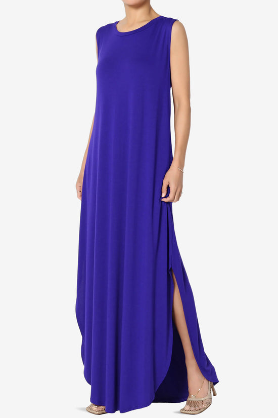 Lanie Sleeveless Split Hem Maxi Dress BRIGHT BLUE_3