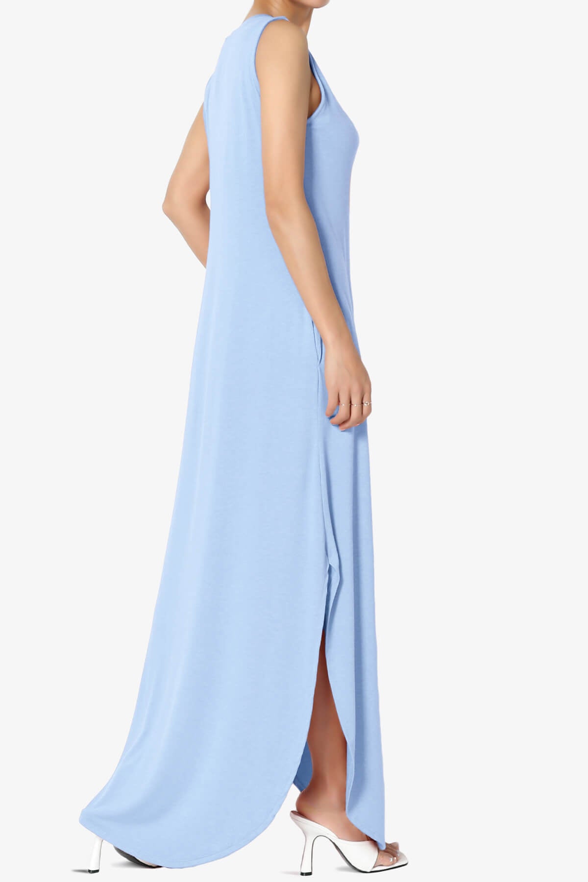 Lanie Sleeveless Split Hem Maxi Dress LIGHT BLUE_4