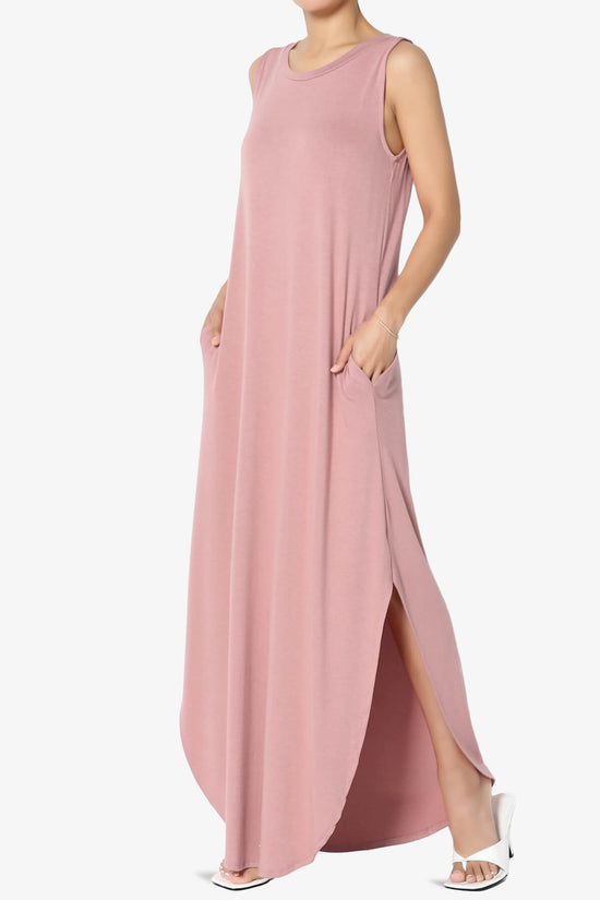 Lanie Sleeveless Split Hem Maxi Dress LIGHT ROSE_3