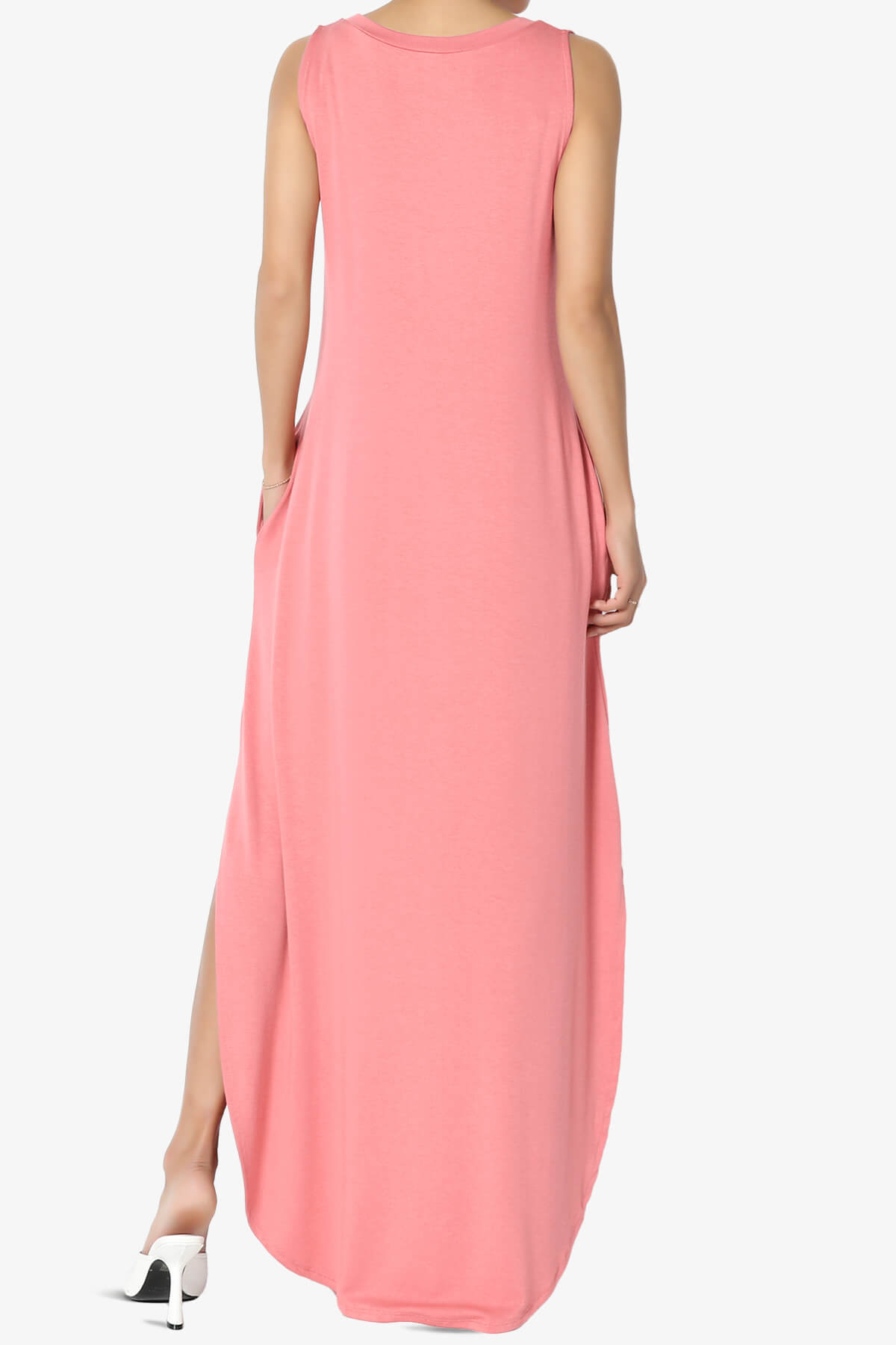 Lanie Sleeveless Split Hem Maxi Dress ROSE PINK_2