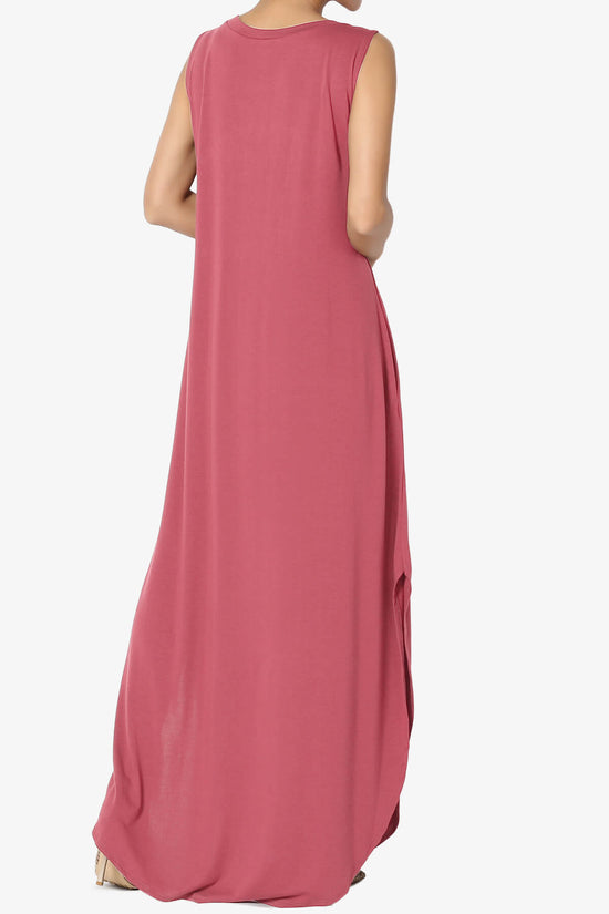 Lanie Sleeveless Split Hem Maxi Dress ROSE_4