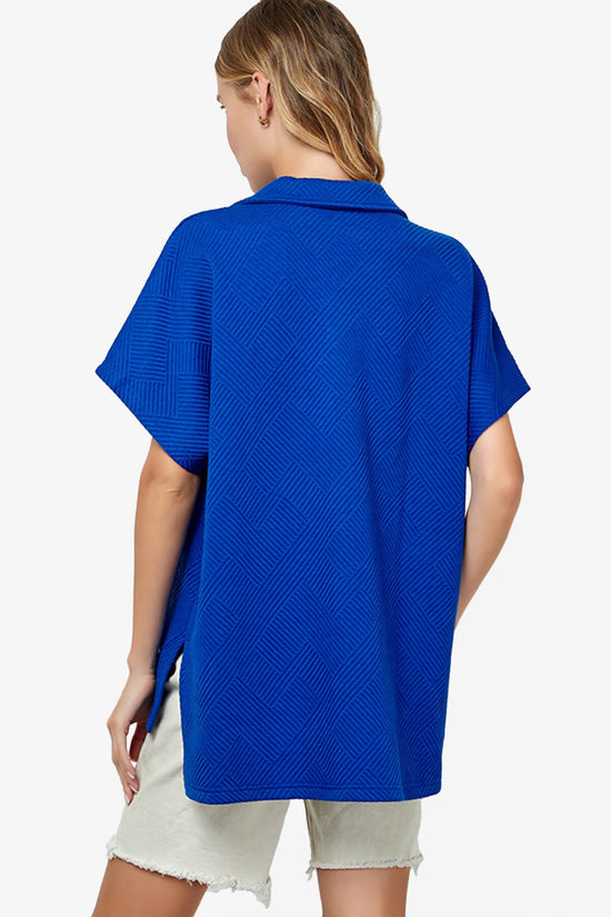 Load image into Gallery viewer, Lassy Short Sleeve Textured Polo Sweatshirt ROYAL BLUE_2
