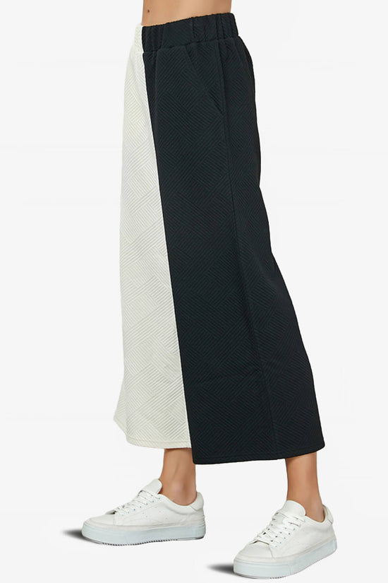 Load image into Gallery viewer, Lassy Textured Colorblock Lounge Culotte BLACK AND WHITE_4
