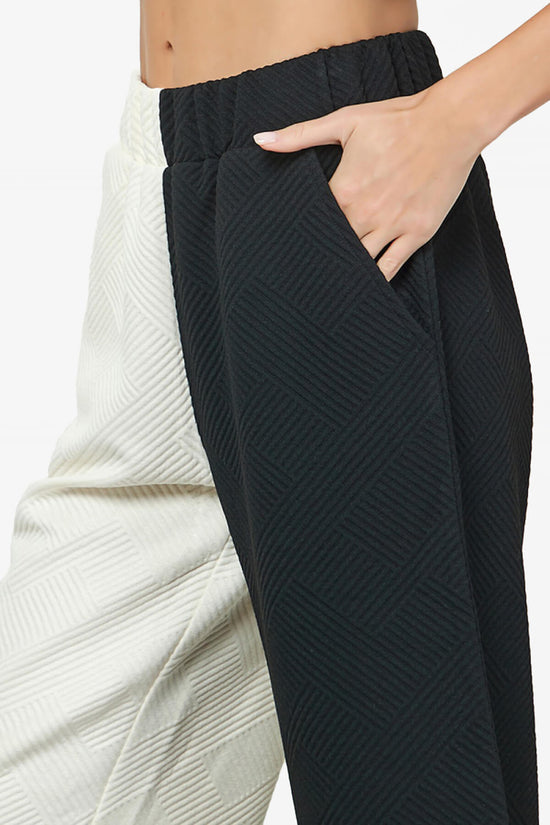 Load image into Gallery viewer, Lassy Textured Colorblock Lounge Culotte BLACK AND WHITE_5
