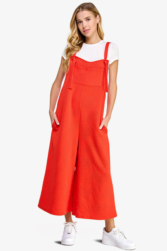 Lassy Textured Cropped Wide Leg Overall Pants ORANGE_1
