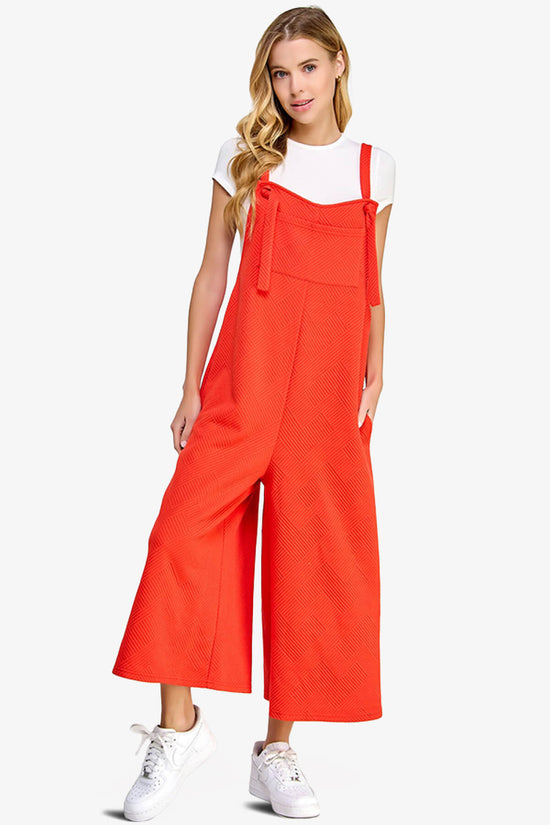 Lassy Textured Cropped Wide Leg Overall Pants ORANGE_4