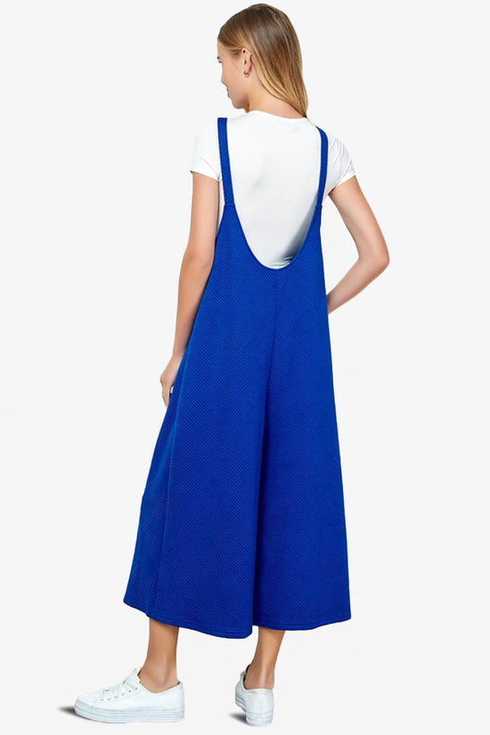 Lassy Textured Cropped Wide Leg Overall Pants ROYAL BLUE_4