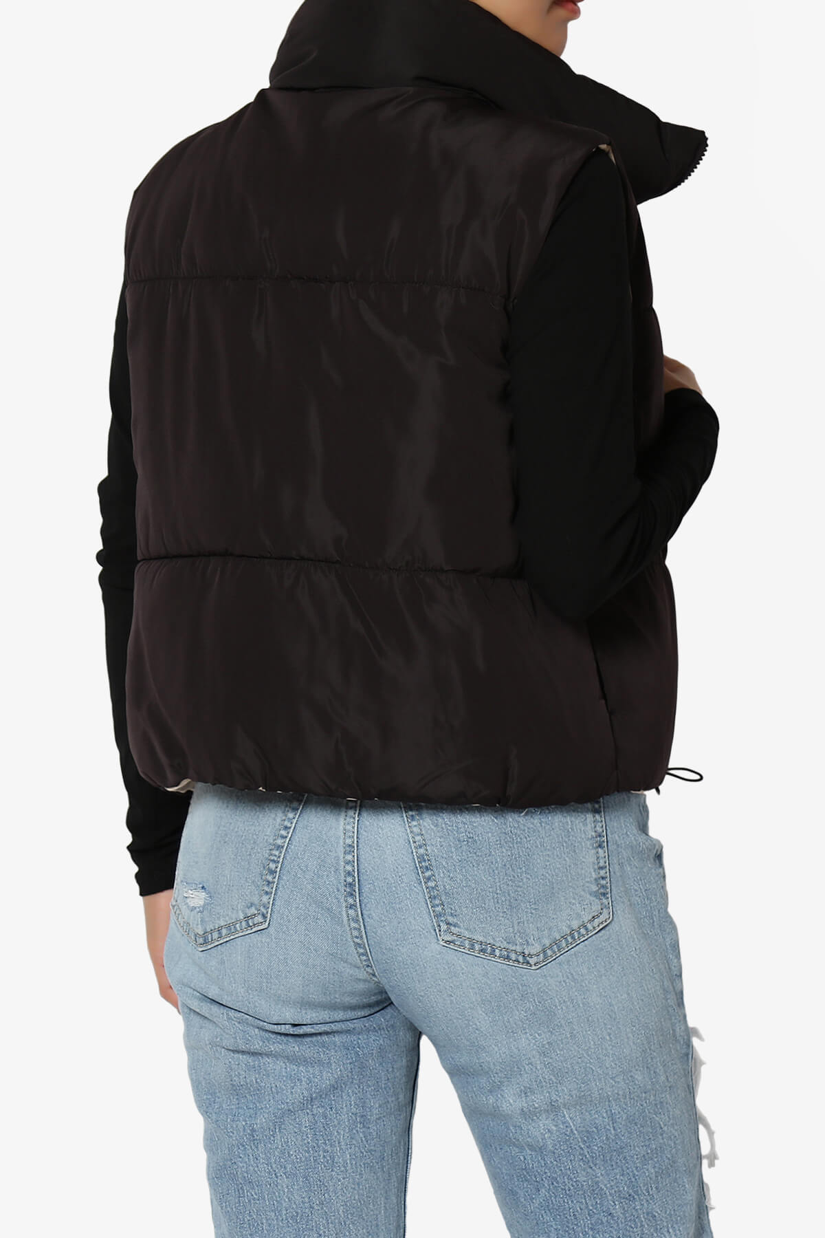 Legaci Reversible Puffer Vest BLACK AND TAN_2