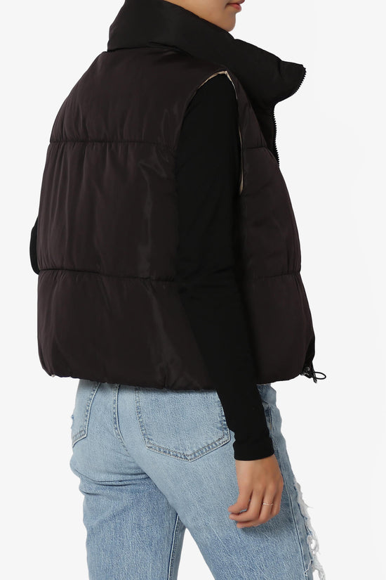 Legaci Reversible Puffer Vest BLACK AND TAN_4