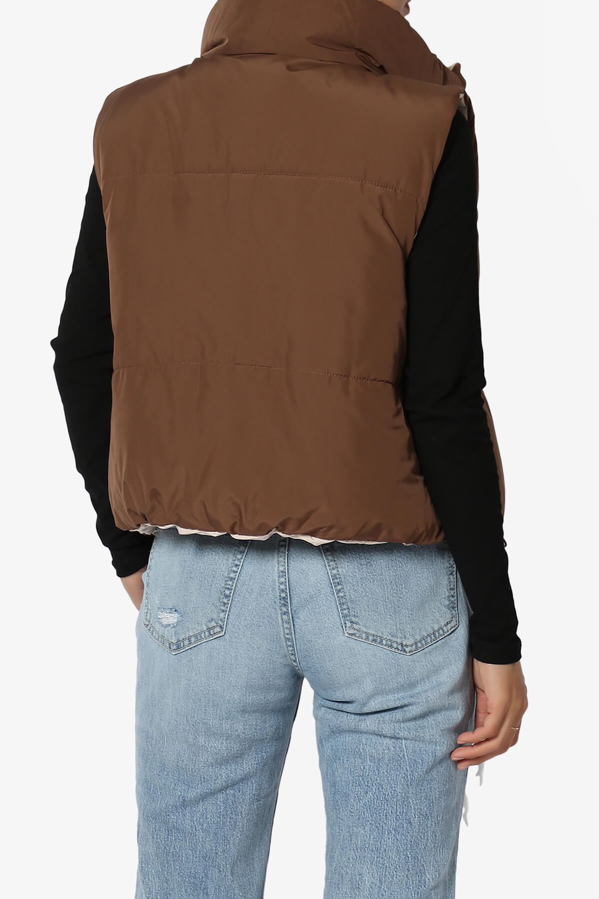 Load image into Gallery viewer, Legaci Reversible Puffer Vest COCOA AND BEIGE_2
