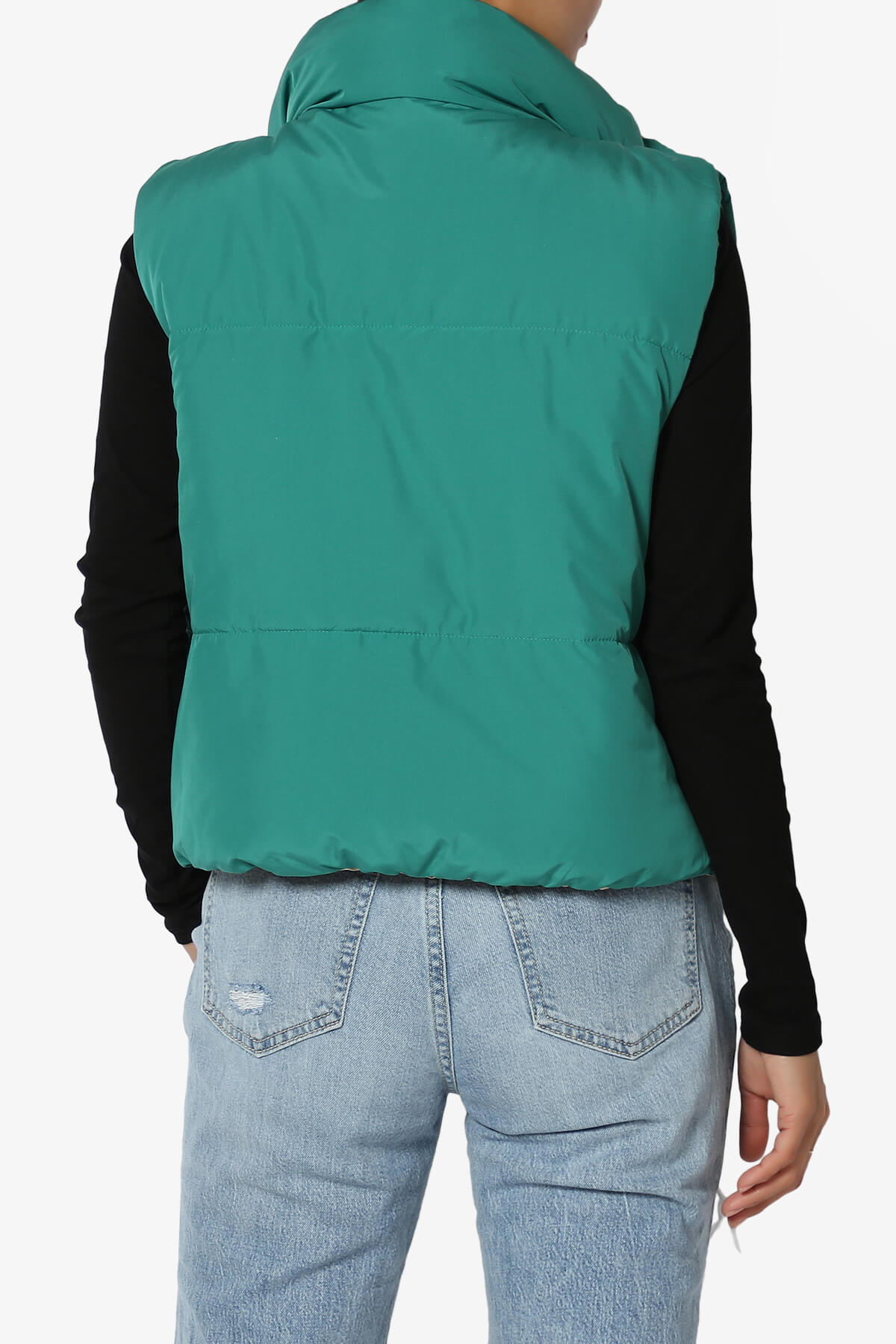 Legaci Reversible Puffer Vest GREEN AND TAN_2