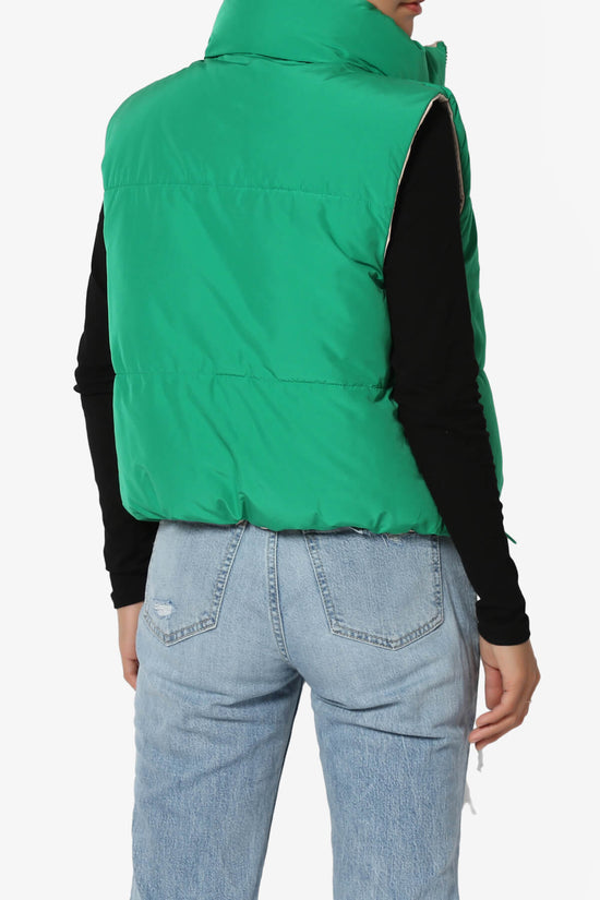 Load image into Gallery viewer, Legaci Reversible Puffer Vest KELLY GREEN AND BEIGE_2
