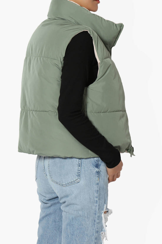 Load image into Gallery viewer, Legaci Reversible Puffer Vest OLIVE AND BEIGE_4
