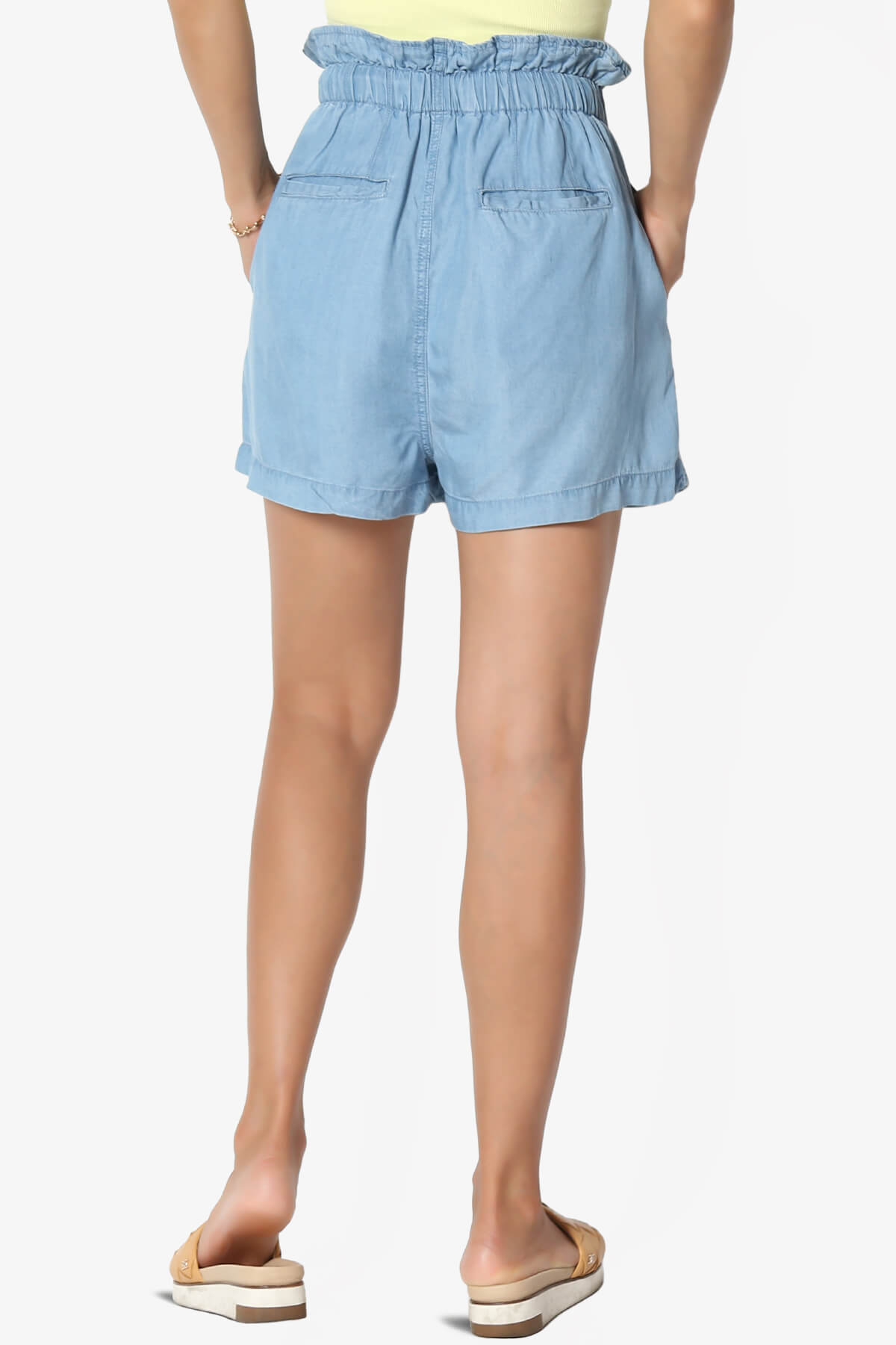 Leif Paperbag Waist Chambray Shorts LIGHT_2