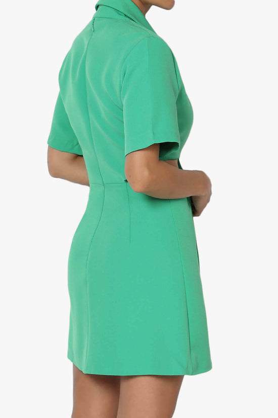 Leticia Twist Cut Out Mini Blazer Dress GREEN_4