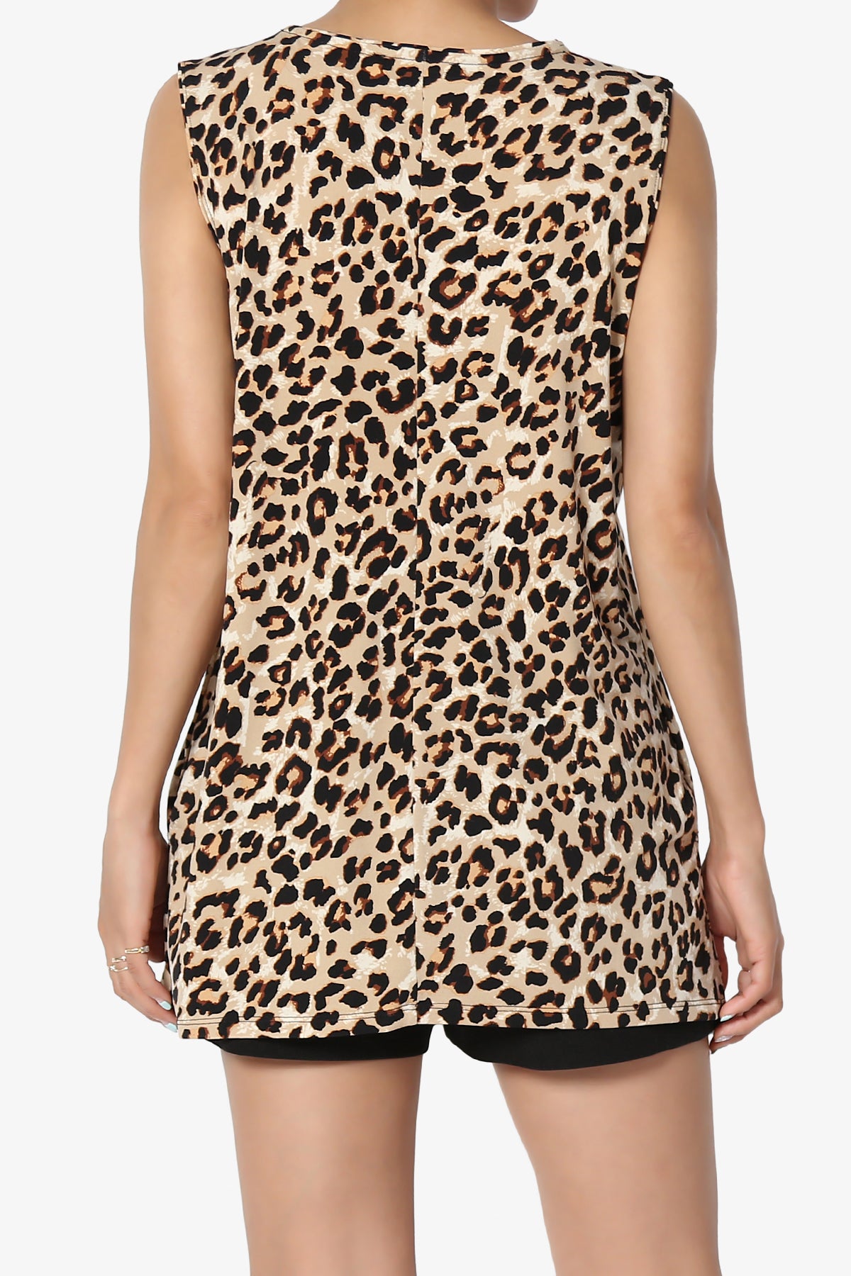 Load image into Gallery viewer, Lilly Cheetah Print Side Slit Fluid Knit Tank Top BROWN_2

