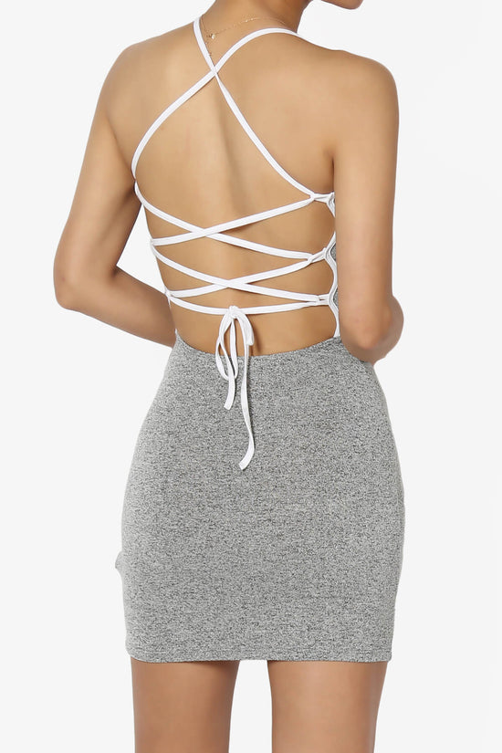 LIMITED EDITION Strappy Open Back Mini Dress HEATHER GREY_1