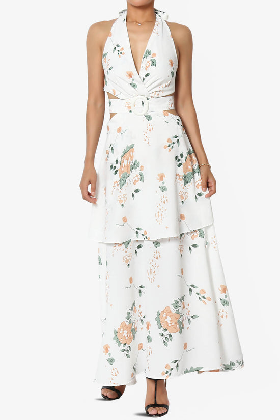 Lockwood Floral Halter Cutout Maxi Dress WHITE_1
