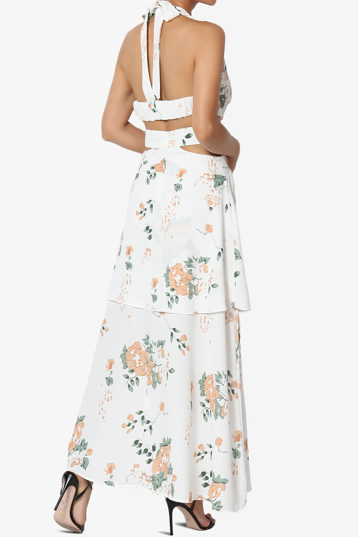 Lockwood Floral Halter Cutout Maxi Dress WHITE_4