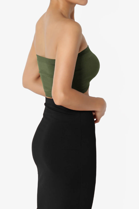 Load image into Gallery viewer, Ludlow Seamless Bandeau Bra Top OLIVE_4
