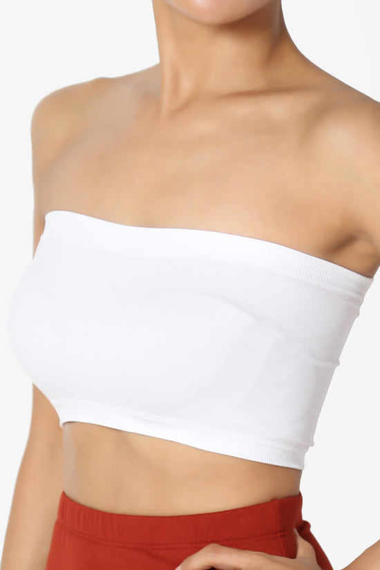 Load image into Gallery viewer, Ludlow Seamless Bandeau Bra Top WHITE_5
