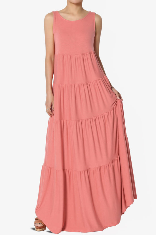 Macie Sleeveless Tiered Long Maxi Dress ASH ROSE_1