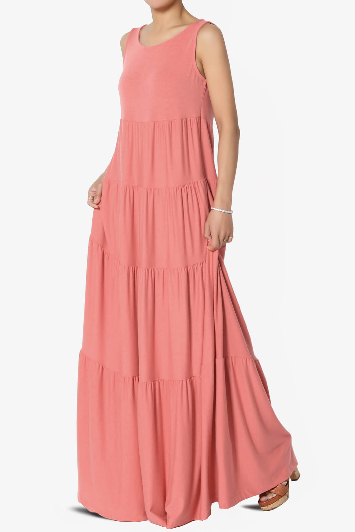 Macie Sleeveless Tiered Long Maxi Dress ASH ROSE_3