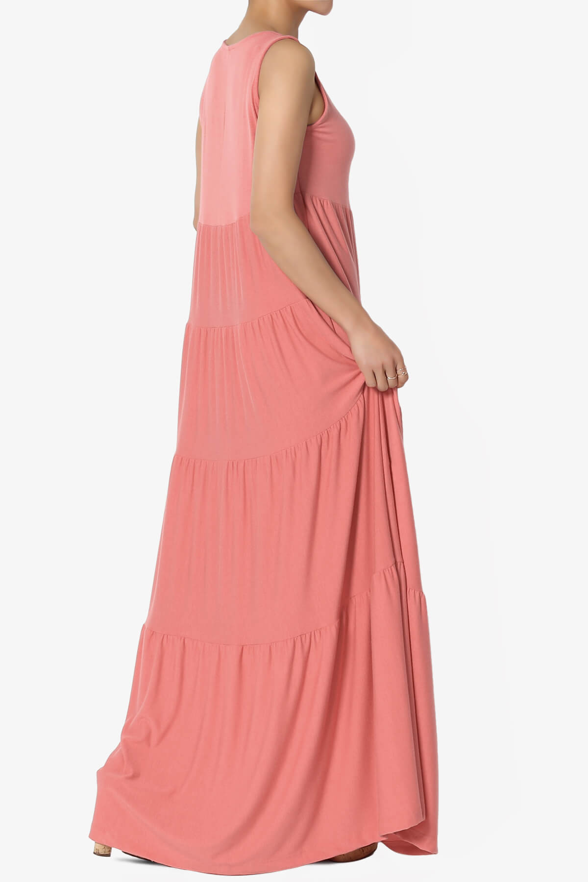 Macie Sleeveless Tiered Long Maxi Dress ASH ROSE_4