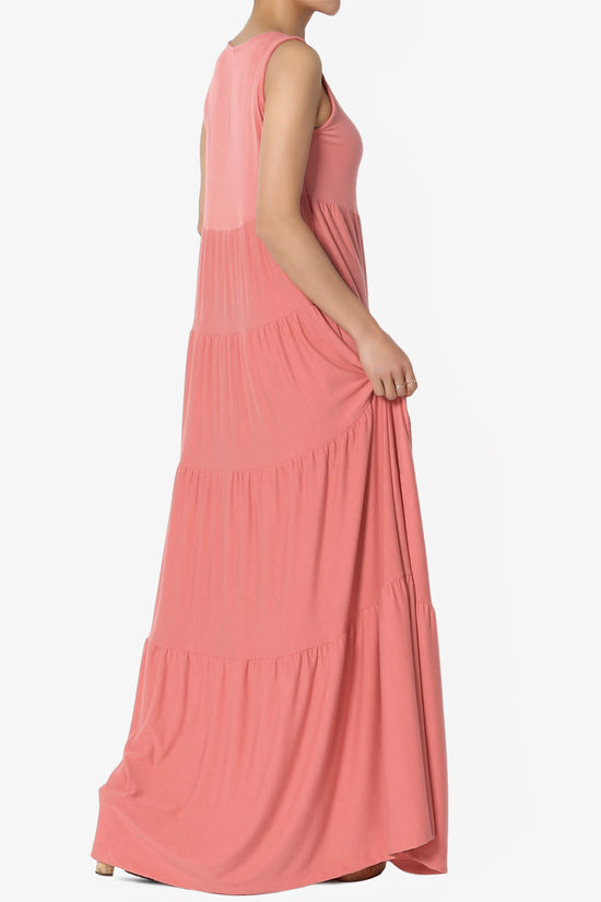 Macie Sleeveless Tiered Long Maxi Dress ASH ROSE_4