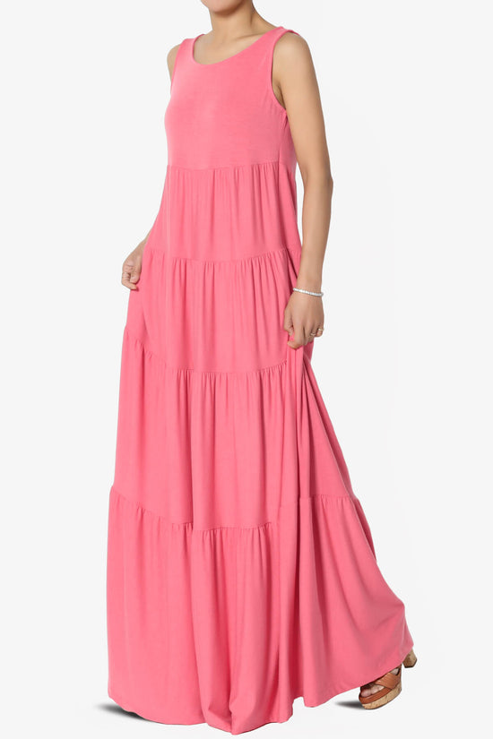 Macie Sleeveless Tiered Long Maxi Dress DESERT ROSE_3