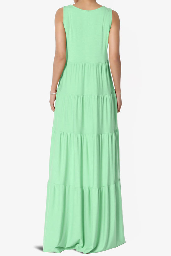 Macie Sleeveless Tiered Long Maxi Dress GREEN MINT_2