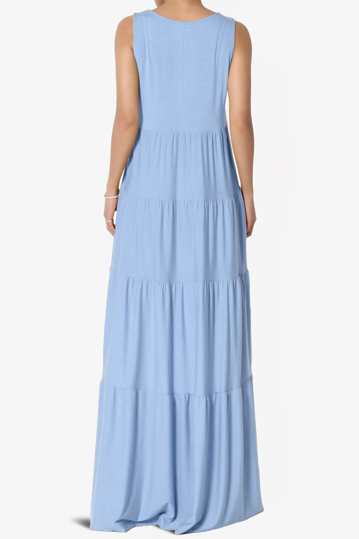 Macie Sleeveless Tiered Long Maxi Dress LIGHT BLUE_2