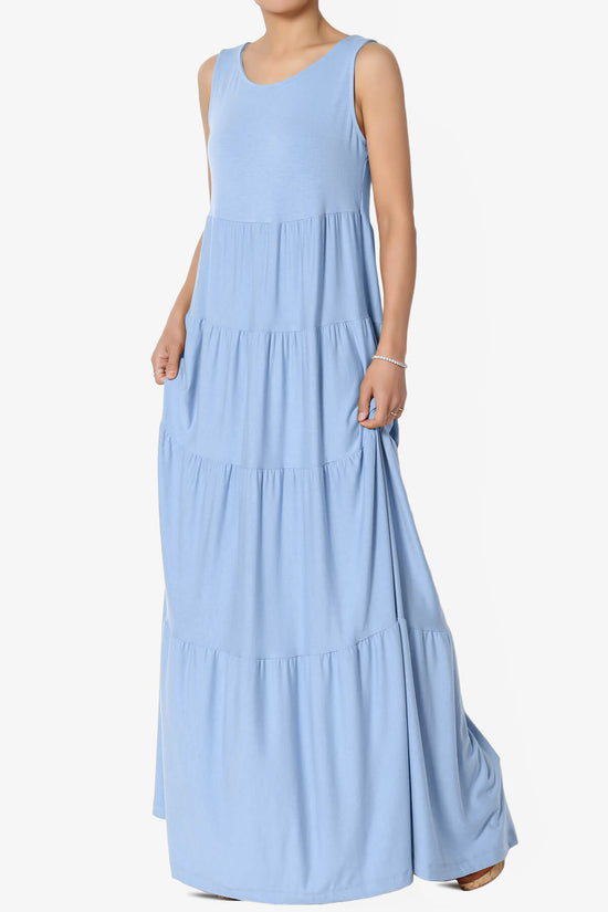 Macie Sleeveless Tiered Long Maxi Dress LIGHT BLUE_3