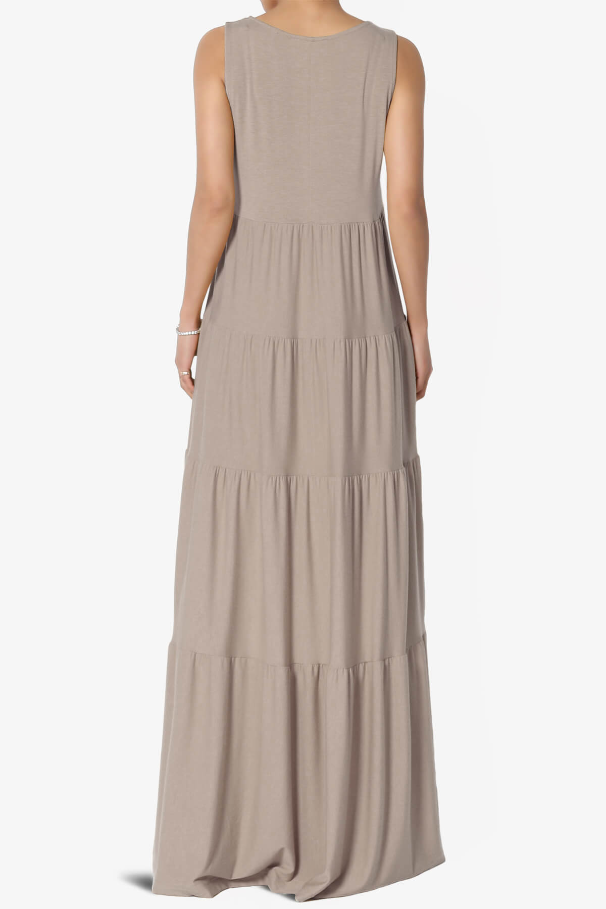 Macie Sleeveless Tiered Long Maxi Dress LIGHT MOCHA_2